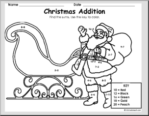 Christmas: Santa & Sleigh Addition – Coloring Page
