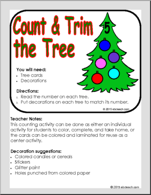 Math Game: Christmas – Count & Trim the Tree
