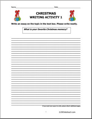Christmas (upper elem/middle) Writing Prompts