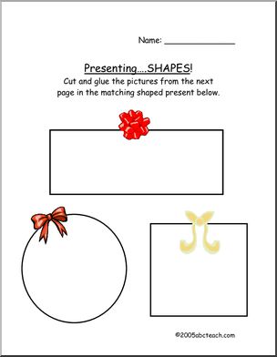 Cut and Paste: Christmas- Presenting Shapes (preschool)