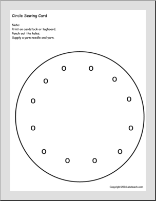 Sewing Card: Circle – Abcteach