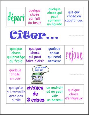 French: JeuÃ³Ã¬Citer quelque choseÃ–Ã® Le jeu no. 3 – Abcteach