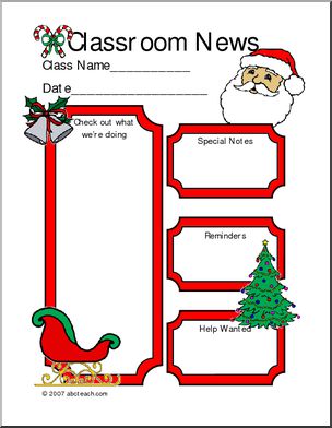 Classroom Newsletter: Christmas theme (color)