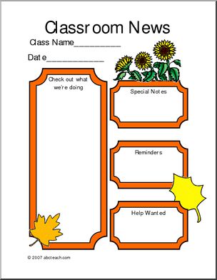 Classroom Newsletter: Fall theme (color)
