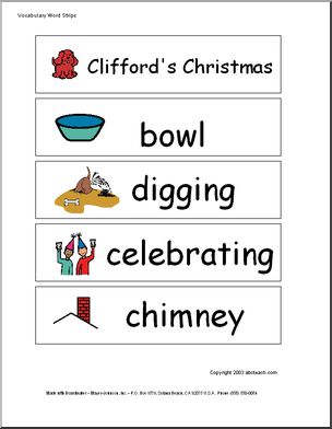 “Clifford’s Christmas” (primary/elem) Word Wall