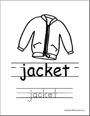 Coloring Page: Write and Color “Jacket” (ESL)