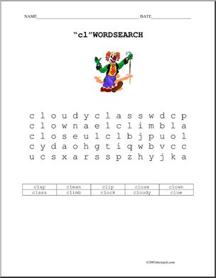 “cl” Word Search