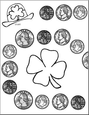 Game Board: Coins (30 spaces; b/w version)