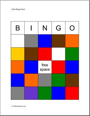 Bingo Cards: Colors (elementary) – color