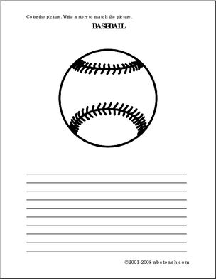 Baseball (elem) Color and Write