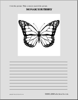 Monarch Butterfly (elem) Color and Write