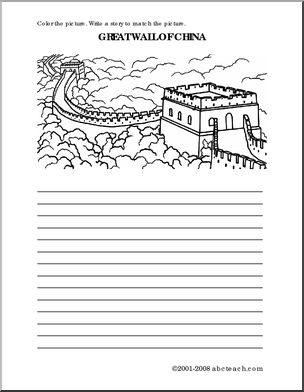 Great Wall of China (elem) Color and Write