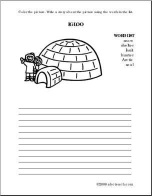 Igloo (elem) Color and Write Prompt