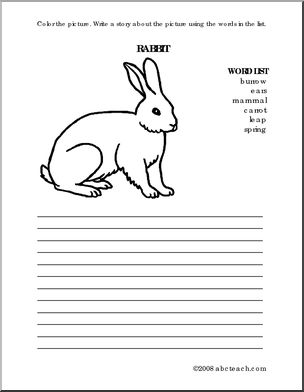 Color and Write Prompt: Rabbit