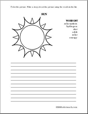 Sun (elem) Color and Write Prompt