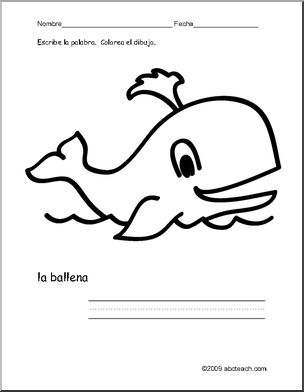 Spanish: PÂ·gina para colorear–la ballena