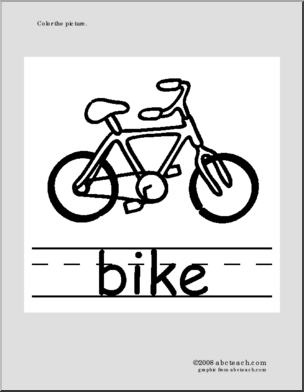 Phonics – Bike’ Coloring Page