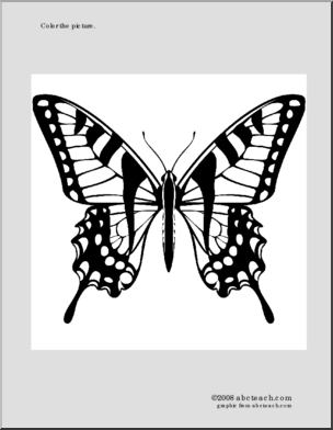 Coloring Page:  Tiger Swallowtail Butterfly