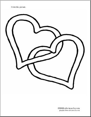 Coloring Page: Double Hearts