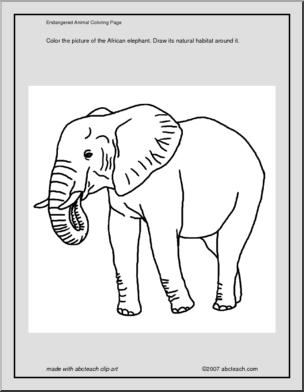 Coloring Page: African Elephant