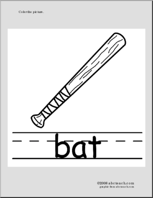 Phonics – Bat’ Coloring Page