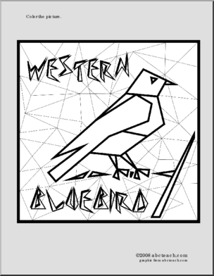 Coloring Page: Western Bluebird