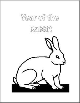 Coloring Page: Chinese New Year The Rabbit – Abcteach