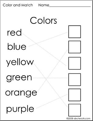 Worksheet: Match the Colors (b/w)