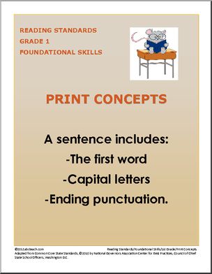 Common Core: Reading Standards Poster Set – 1st Grade Foundational Skills