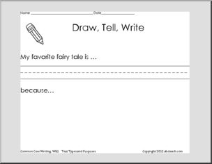 Writing Prompt: Opinion: My Favorite Fairy Tale (Kindergarten)