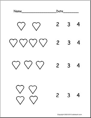 Count Groups of Objects 2-4 (ver 2) (pre-k/primary) Worksheet