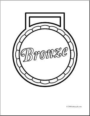 Clip Art: Award Bronze (coloring page)