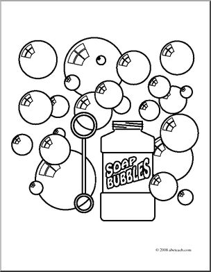 Clip Art: Bubbles (coloring page)