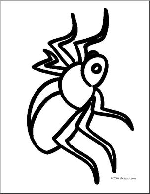 Clip Art: Basic Words: Bug (coloring page)