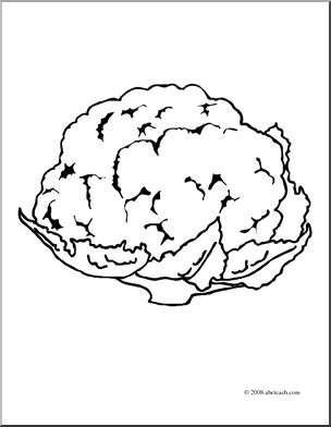 Clip Art: Cauliflower (coloring page)
