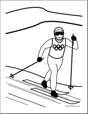 Clip Art: Winter Olympics: Cross Country (coloring page)
