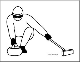 Clip Art: Curling (coloring page)