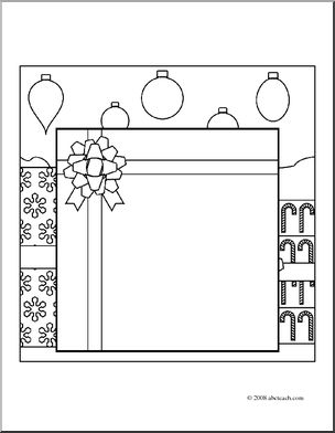 Clip Art: DYO Christmas Paper (coloring page)