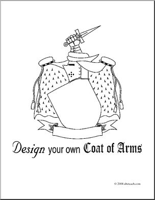 Clip Art: DYO Coat of Arms 2 ( coloring page)