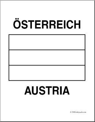 Clip Art: Flags: Austria (coloring page)