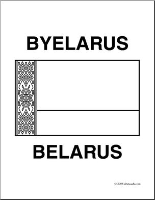 Clip Art: Flags: Belarus (coloring page) – Abcteach