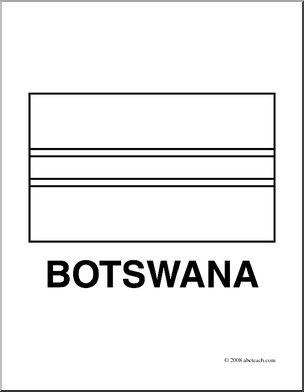 Clip Art: Flags: Botswana (coloring page)