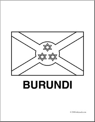 Clip Art: Flags: Burundi (coloring page)