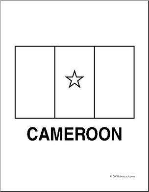 Clip Art: Flags: Cameroon (coloring page)