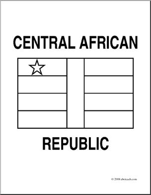 Clip Art: Flags: Central African Republic (coloring page)