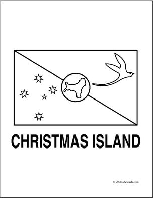 Clip Art: Flags: Christmas Island (coloring page)