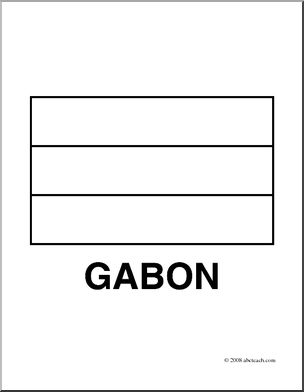 Clip Art: Flags: Gabon (coloring page)