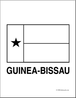 Clip Art: Flags: Guinea-Bissau (coloring page)