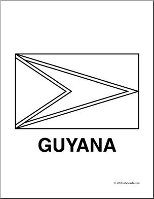 Clip Art: Flags: Guyana (coloring page)