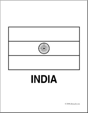 Clip Art: Flags: India (coloring page)